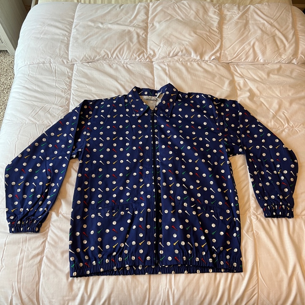 Vintage Blue First Tee Zippered Golf Jacket Coat 1995 - Large